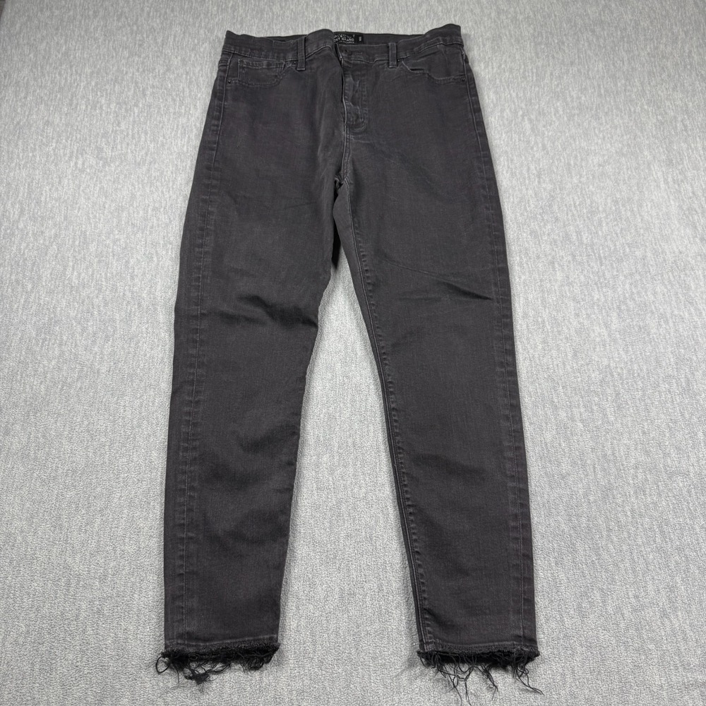 Lucky Brand Jeans Women‎ 14/32 Black Bridgette Skinny High Rise Raw Hem Stretch